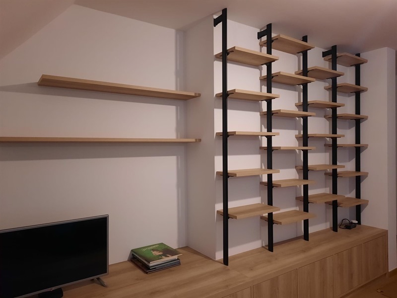 Meuble rangement et bibliothèque bois et noir à Bruxelles | Raison Home - 2