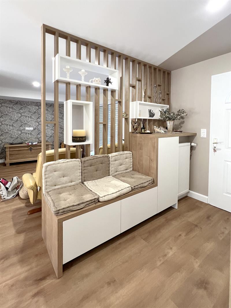 Rangements d'entrée et claustras bois et blanc à Bressuire | Raison Home - 3