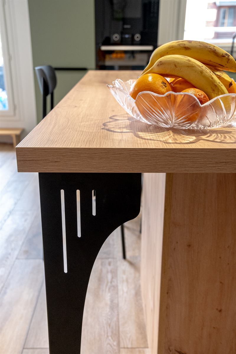 Cuisine contemporaine bois et vert à Le Havre | Raison Home - 9