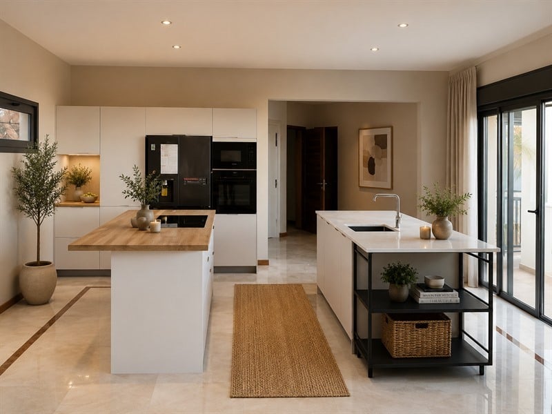 Cuisine ouverte de style moderne à l'Entre-Deux | Raison Home - 1