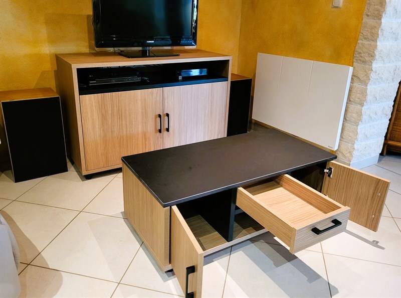 Meuble TV et table basse bois et noir à Saint-Sébastien-sur-Loire | Raison Home - 4